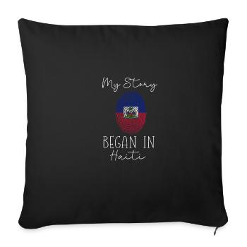 Empreinte digitale de la fierté haïtienne - Mon histoire supplie - Housse de coussin décorative 45 x 45 cm - noir - Devant