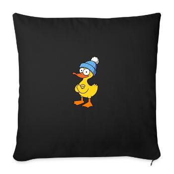 Yellow Rubber Duck Duck Duck Hat - Sofa pillowcase 17,3'' x 17,3'' (45 x 45 cm) - black - Front