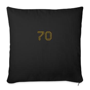 70. 70 ANS. 70e ANNIVERSAIRE. ANNIVERSAIRE 70 ANS. - Housse de coussin décorative 45 x 45 cm - noir - Devant