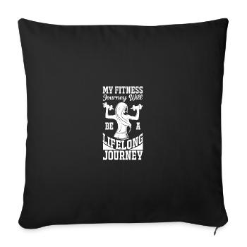 Mon parcours de remise en forme sera un voyage de toute une vie. - Housse de coussin décorative 45 x 45 cm - noir - Devant