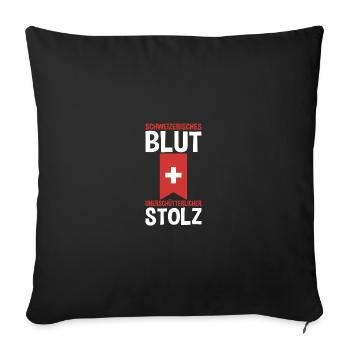 Swiss Switzerland - Sofa pillowcase 17,3'' x 17,3'' (45 x 45 cm) - black - Front