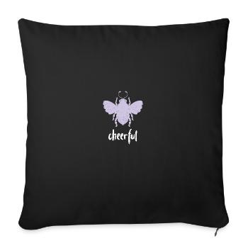 Abeille pastel violette Abeille gaie Soyez joyeux - Housse de coussin décorative 45 x 45 cm - noir - Devant