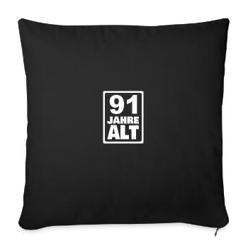 Age 91 - Sofa pillowcase 17,3'' x 17,3'' (45 x 45 cm) - black - Front