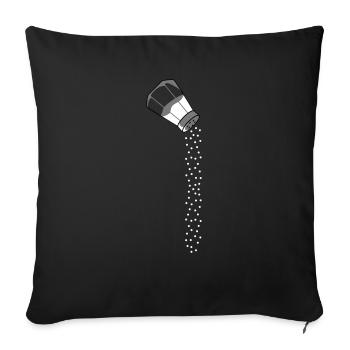 Falling salt design - Sofa pillowcase 17,3'' x 17,3'' (45 x 45 cm) - black - Front