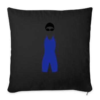 Swimmer silhouette - Sofa pillowcase 17,3'' x 17,3'' (45 x 45 cm) - black - Front
