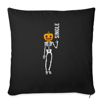 Halloween Singles Party Pumpkin Skeleton Wants Love - Sofa pillowcase 17,3'' x 17,3'' (45 x 45 cm) - black - Front