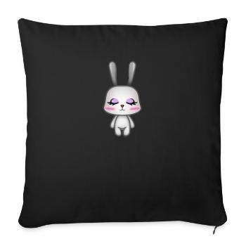 Rabbit is totally zen - Sofa pillowcase 17,3'' x 17,3'' (45 x 45 cm) - black - Front