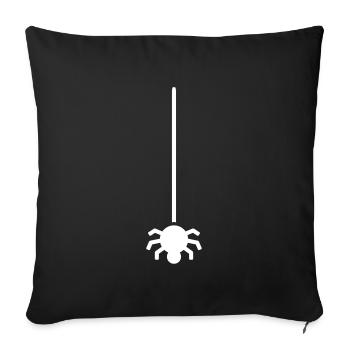 Hängende Spinne - Sofakissenbezug 45 x 45 cm - Schwarz - Vorne