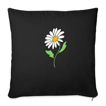 Marguerites - Housse de coussin décorative 45 x 45 cm - noir - Devant