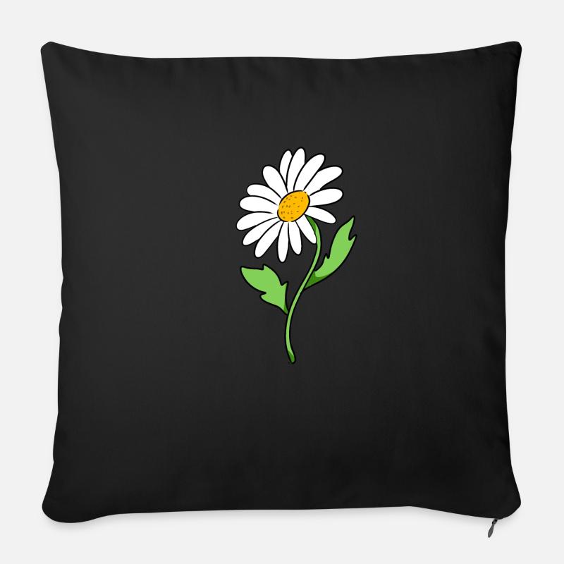 Gänseblümchen - Sofakissenbezug 45 x 45 cm - Schwarz