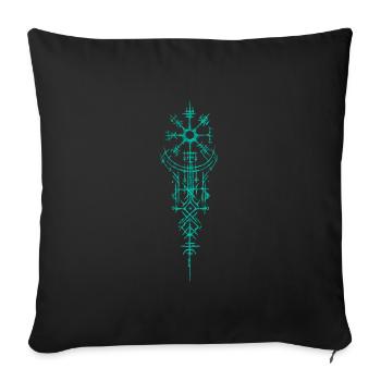 Symbole viking - Housse de coussin décorative 45 x 45 cm - noir - Devant