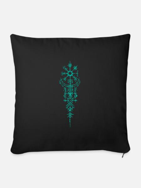 Wikinger Symbol - Sofakissenbezug 45 x 45 cm - Schwarz