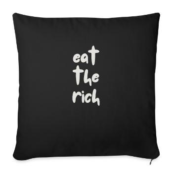 Mangez les riches - Housse de coussin décorative 45 x 45 cm - noir - Devant