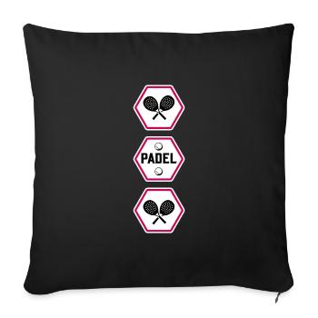 padel padel-tennis paddle padle - Housse de coussin décorative 45 x 45 cm - noir - Devant