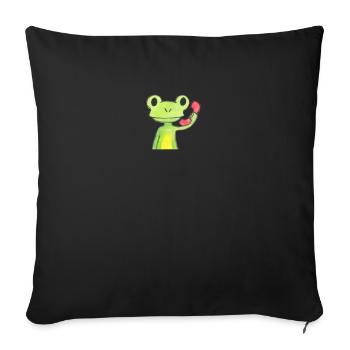Frosch am Telefon - Sofakissenbezug 45 x 45 cm - Schwarz - Vorne