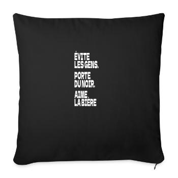 évite les gens - Housse de coussin décorative 45 x 45 cm - noir - Devant