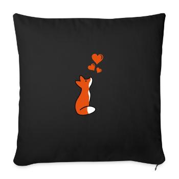 amour de renard - Housse de coussin décorative 45 x 45 cm - noir - Devant