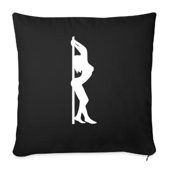 Pole Dance Silhouette Dancer Bar Dancing Woman - Sofa pillowcase 17,3'' x 17,3'' (45 x 45 cm) - black - Front