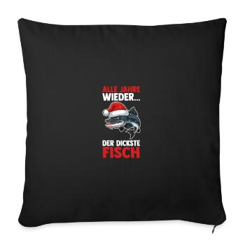 Santa Claus Fishing Christmas Party Christmas - Sofa pillowcase 17,3'' x 17,3'' (45 x 45 cm) - black - Front