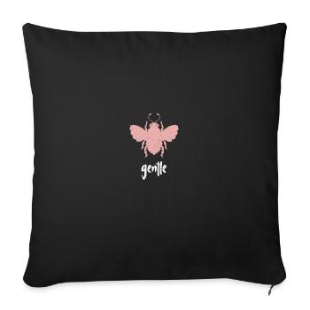 Abeille rose Abeille douce Soyez doux - Housse de coussin décorative 45 x 45 cm - noir - Devant