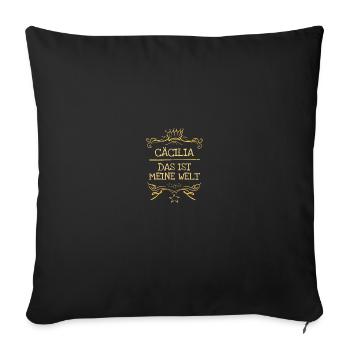 Cecilia - Sofa pillowcase 17,3'' x 17,3'' (45 x 45 cm) - black - Front