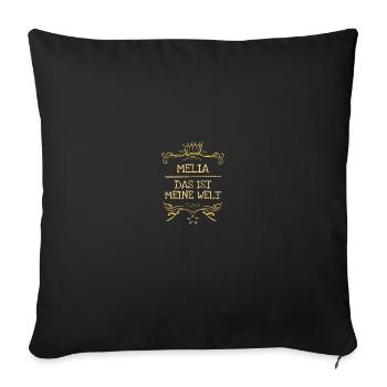 Girl's name Melia - Sofa pillowcase 17,3'' x 17,3'' (45 x 45 cm) - black - Front