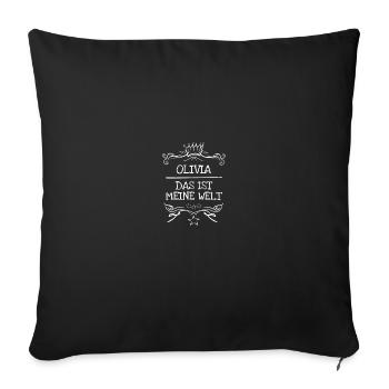 Olivia as a girl's name - Sofa pillowcase 17,3'' x 17,3'' (45 x 45 cm) - black - Front