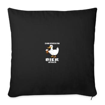 Ente mit Bier - Sofakissenbezug 45 x 45 cm - Schwarz - Vorne