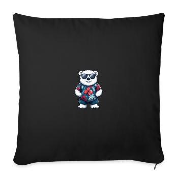 Polar Bear Cool Summer - Sofa pillowcase 17,3'' x 17,3'' (45 x 45 cm) - black - Front