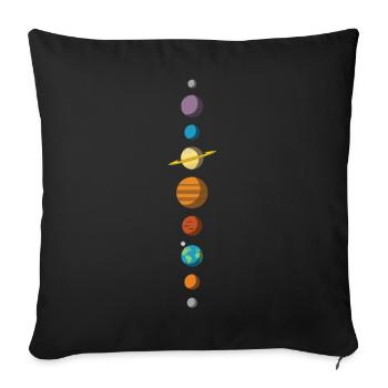 Solar system - Sofa pillowcase 17,3'' x 17,3'' (45 x 45 cm) - black - Front