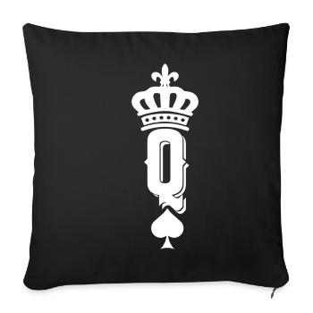 Queen King Crown Heart Spades Pair Gift - Sofa pillowcase 17,3'' x 17,3'' (45 x 45 cm) - black - Front
