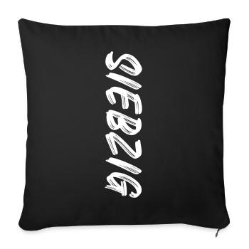 70 / Siebzig / 70. Geburtstag - Sofakissenbezug 45 x 45 cm - Schwarz - Vorne