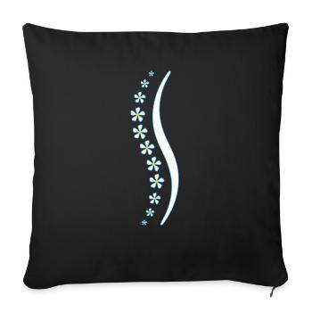Flower spine blue - Sofa pillowcase 17,3'' x 17,3'' (45 x 45 cm) - black - Front