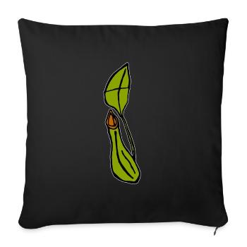 Carnivorous Plant Fly Pitcher Plant - Sofa pillowcase 17,3'' x 17,3'' (45 x 45 cm) - black - Front