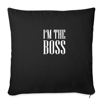Im the Boss white - Sofakissenbezug 45 x 45 cm - Schwarz - Vorne