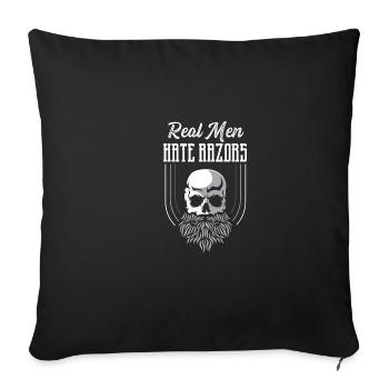 Chapeaux Razor Barber Cadeau - Housse de coussin décorative 45 x 45 cm - noir - Devant