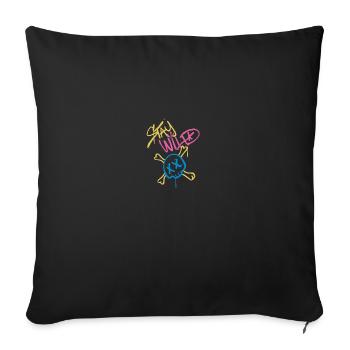 Slogan Streetwear Sprayer stay wild - Sofa pillowcase 17,3'' x 17,3'' (45 x 45 cm) - black - Front
