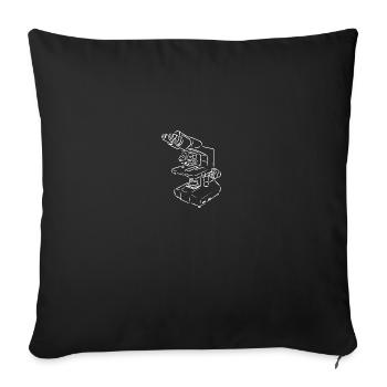 Croquis de microscope - Housse de coussin décorative 45 x 45 cm - noir - Devant