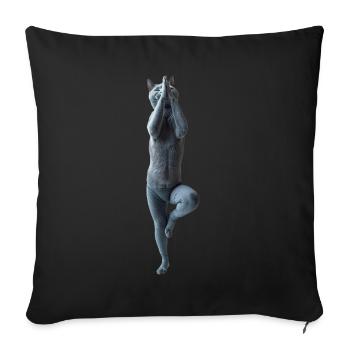 Russisch Blau Katze - Sofakissenbezug 45 x 45 cm - Schwarz - Vorne