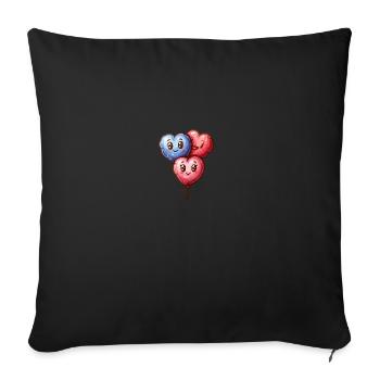 Balloon hearts also for children and birthdays - Sofa pillowcase 17,3'' x 17,3'' (45 x 45 cm) - black - Front