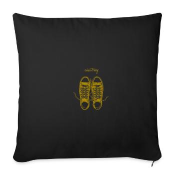 Sneaker shoestring - Housse de coussin décorative 45 x 45 cm - noir - Devant