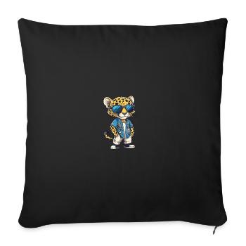 Leopard Comic Cool Sommer - Sofakissenbezug 45 x 45 cm - Schwarz - Vorne