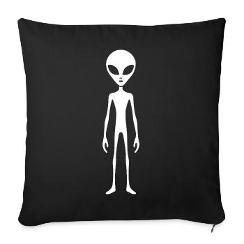 Skinny alien alien minimalist style - Sofa pillowcase 17,3'' x 17,3'' (45 x 45 cm) - black - Front