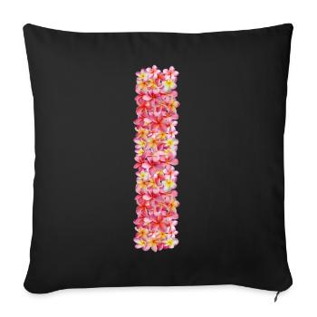 Frangipani flowers shape your name - Sofa pillowcase 17,3'' x 17,3'' (45 x 45 cm) - black - Front