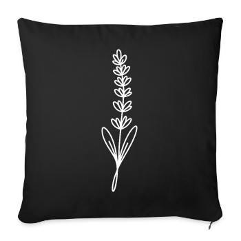 Lavendel Linienkunst Blütenstrauß - Sofakissenbezug 45 x 45 cm - Schwarz - Vorne