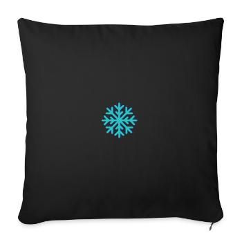 Geometrische blaue Schneeflocke - Sofakissenbezug 45 x 45 cm - Schwarz - Vorne