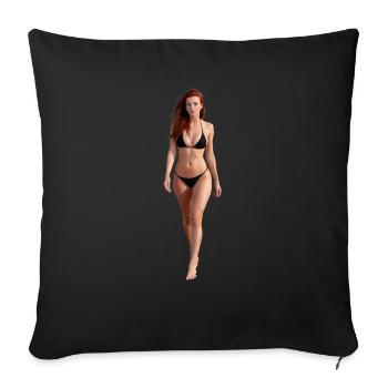 Beautifull girl ai generate HD - Housse de coussin décorative 45 x 45 cm - noir - Devant