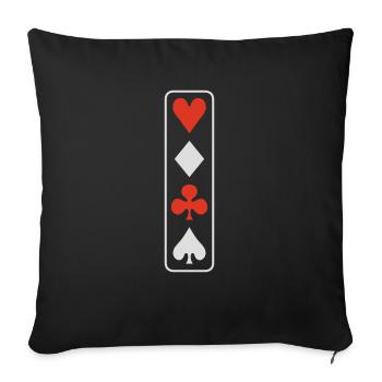 poker vertical - Housse de coussin décorative 45 x 45 cm - noir - Devant