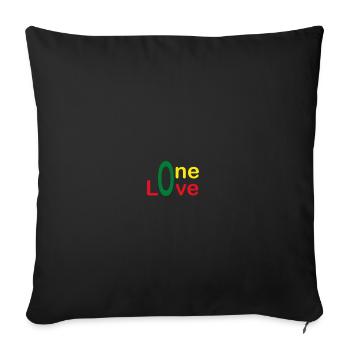 One love - version 1 - Housse de coussin décorative 45 x 45 cm - noir - Devant