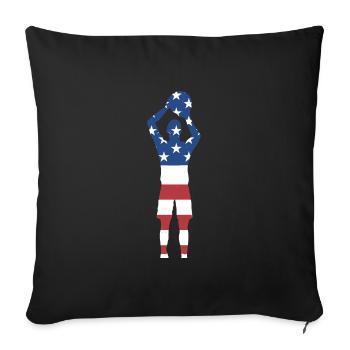 Sport Us Flag Korfball - Sofa pillowcase 17,3'' x 17,3'' (45 x 45 cm) - black - Front